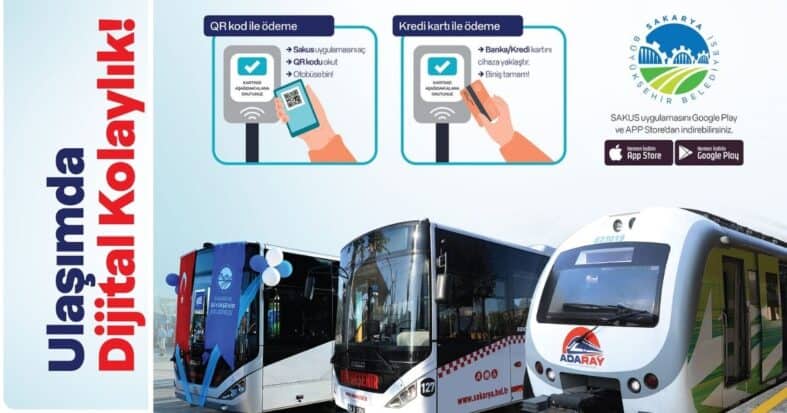 Sakarya’da toplu taşımada QR kod ve temassız ödeme dönemi