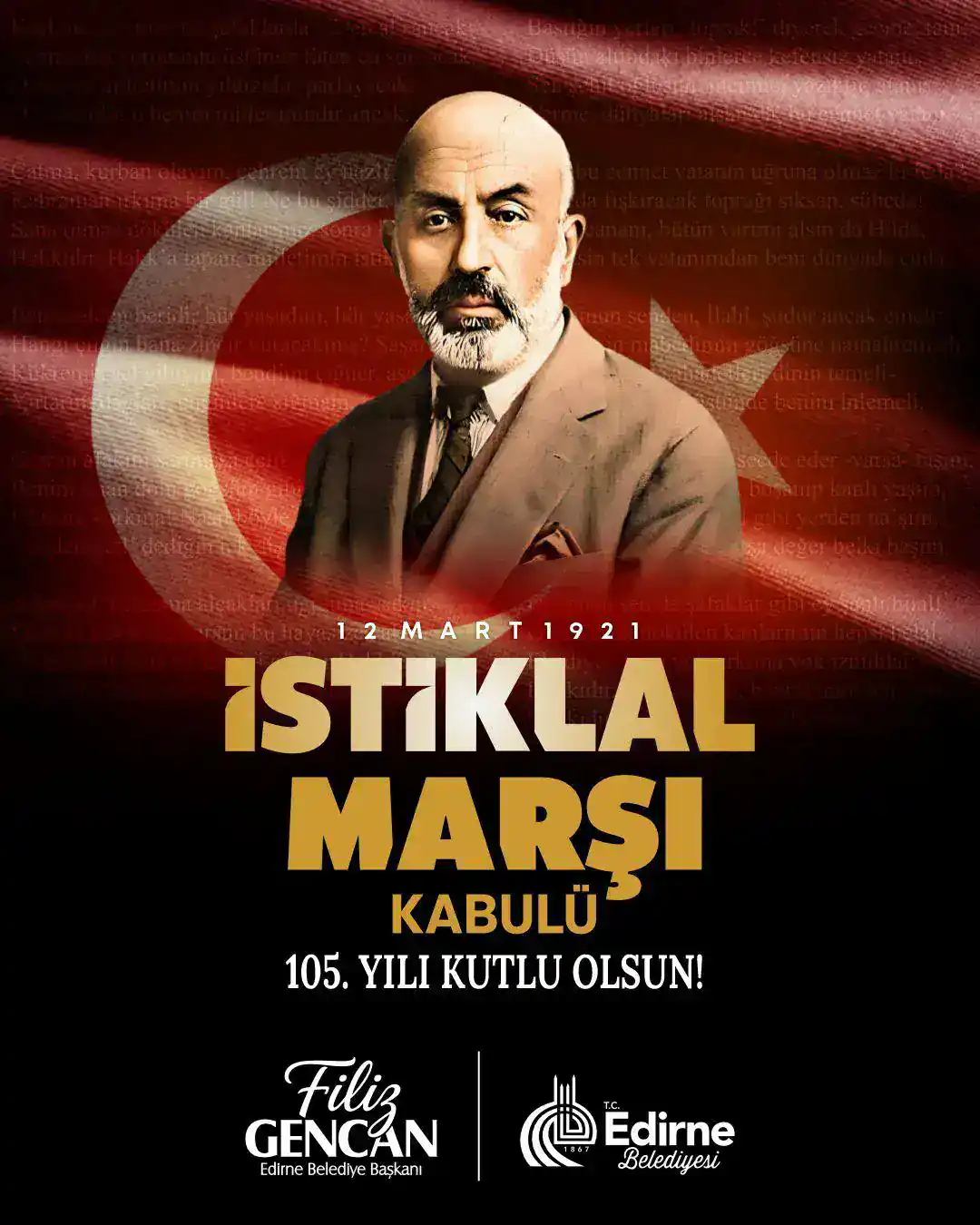 Başkan Filiz Gencan'dan 12 Mart'ta İstiklal Marşı'nın Kabulünün 105. Yılına Anlamlı Mesaj